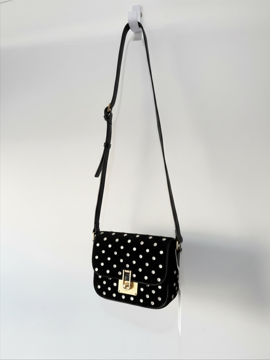 Preloved Jigsaw Crossbody Bag Small Black Studded