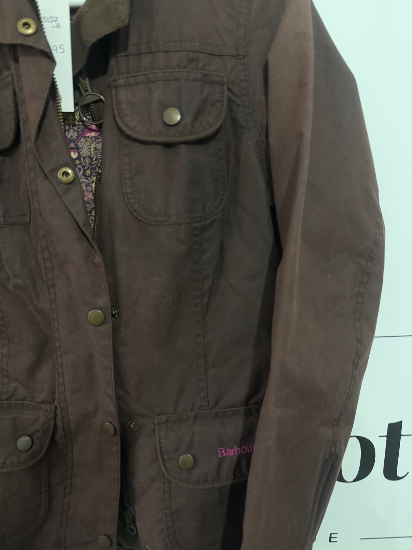 Brown Wax Barbour  Jacket, Size 8
