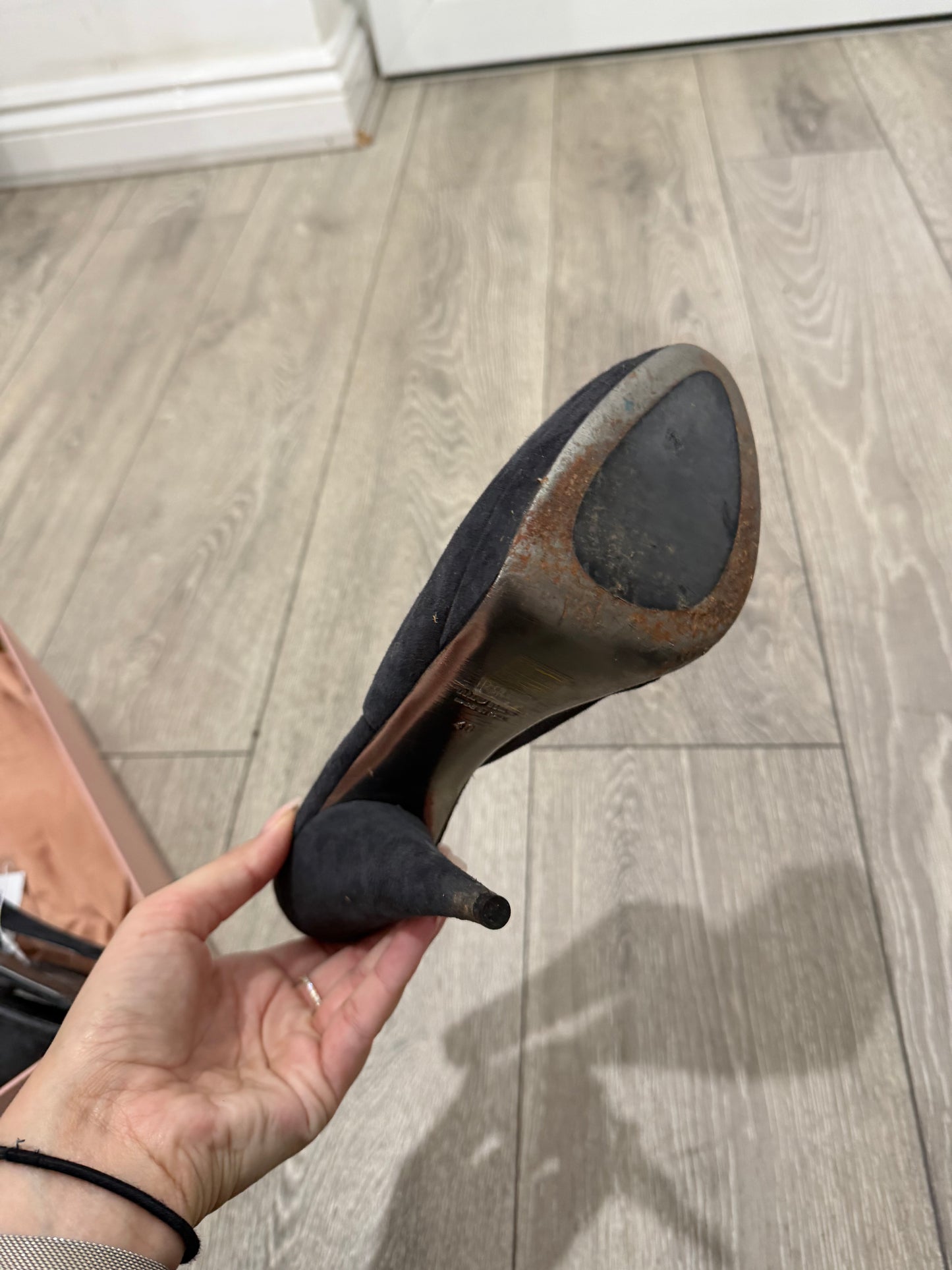 Pre-owned Slate Grey Miu Miu Platform Heels, Size 7 - 40