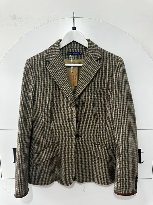 Houndstooth Tweed Ralph Lauren Blazer, Size 12-14