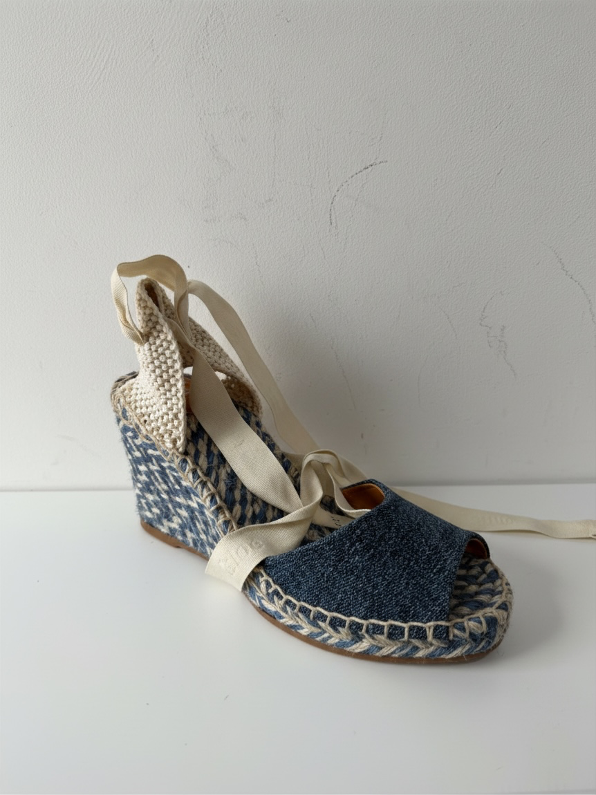 Preloved Chloe Shoes EU 37 - UK 4 Blue, Beige