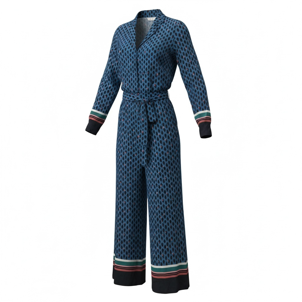 Blue/Black/Red Maje Jumpsuit, Size 8