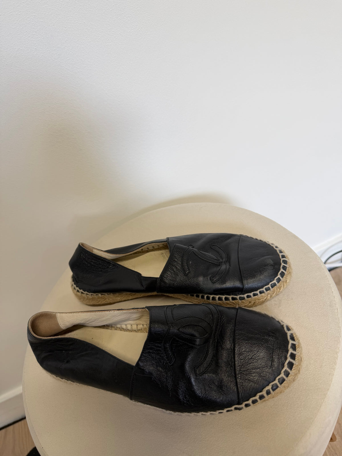Preloved Chanel Espadrilles Size 4 Black