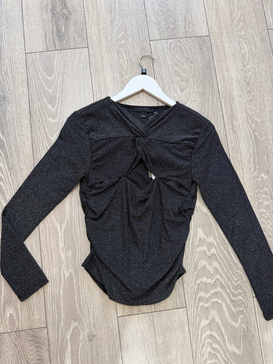 Black Glitter All Saints Top, Size 10 Brand New