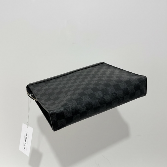 Preloved, NEW, Damier Graphite Louis Vuitton Toiletries 26 Bag, Mens