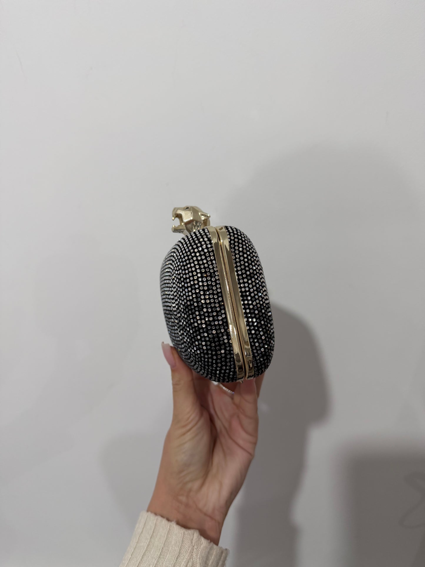 Silver Stark Embellished Clutch