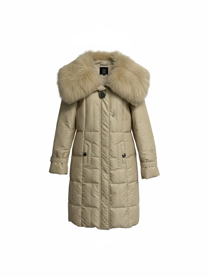 Preloved Snow Owl Coat Size Medium Beige