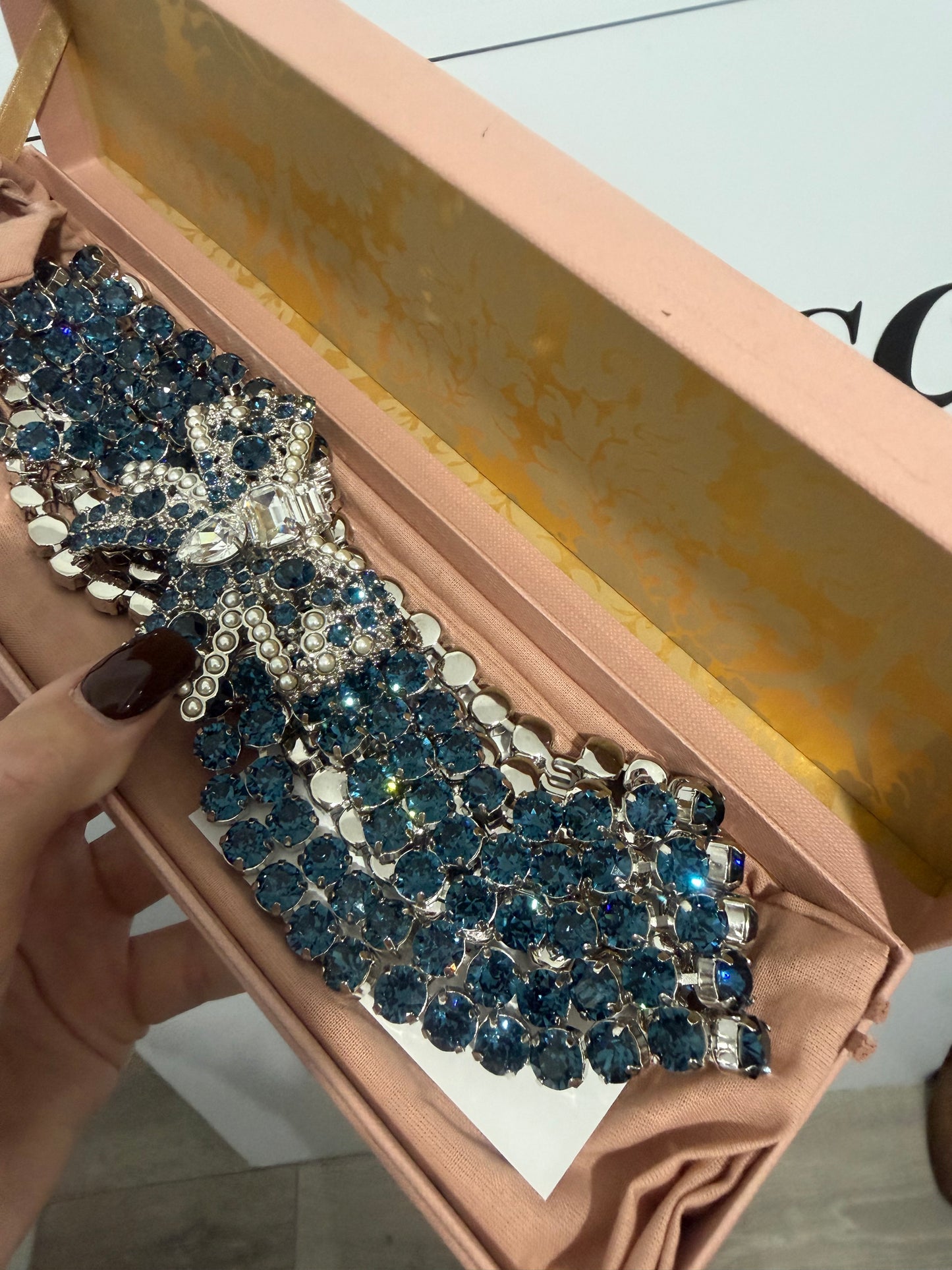 Silver and blue gems Miu Miu Necklace