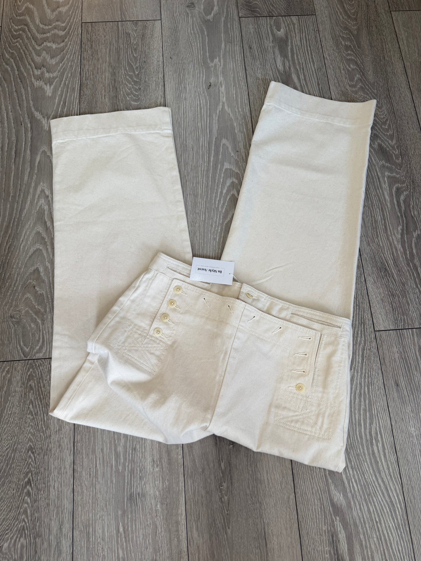 Preloved, Cream Tory Burch Trousers - Jeans, UK 14