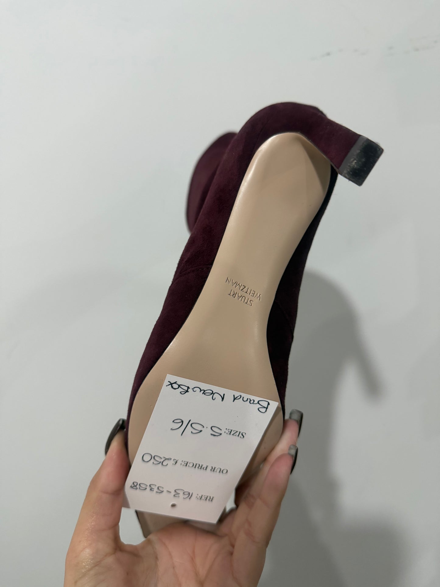 Burgundy Suede Stuart Wietzman Boots, Size 5.5/6 Brand New