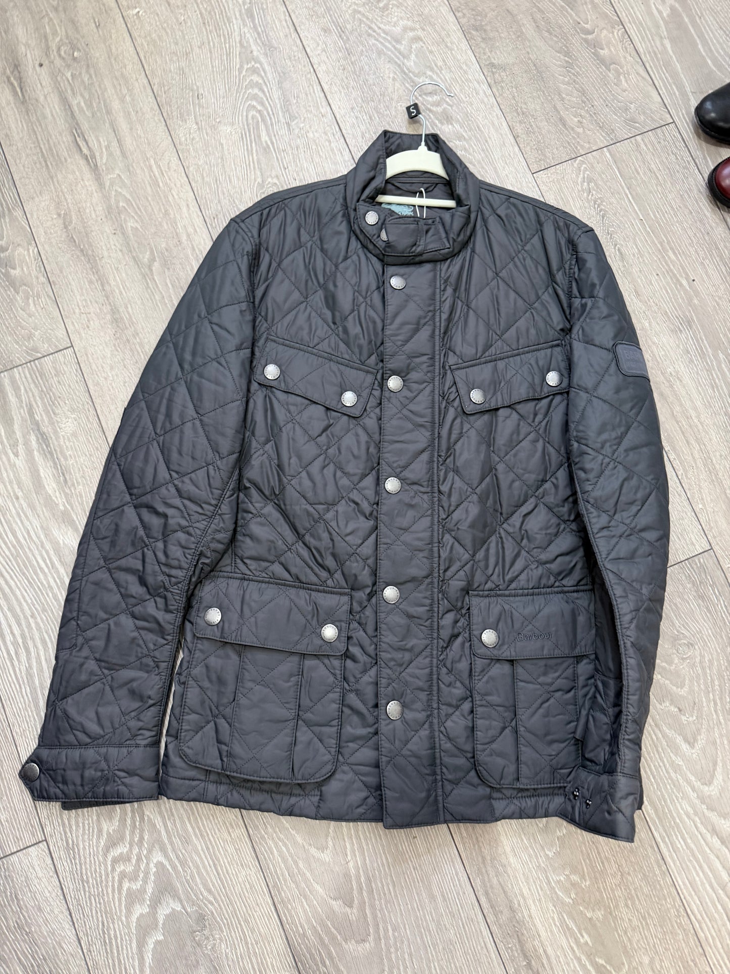 Black/Grey Barbour Jacket, Size S