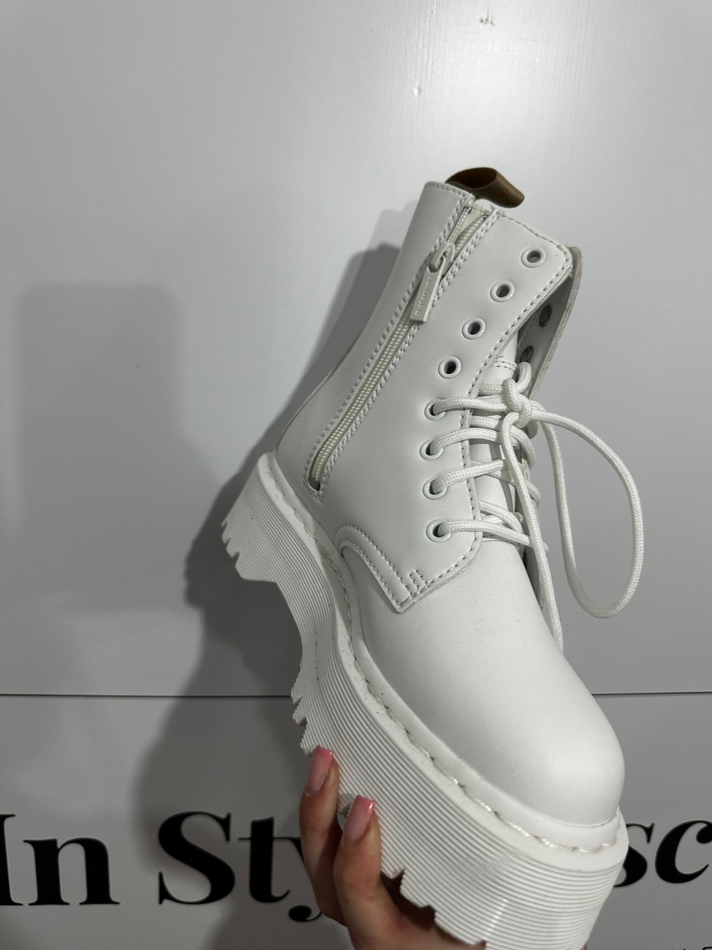 White Dr. Martens Boots, 5