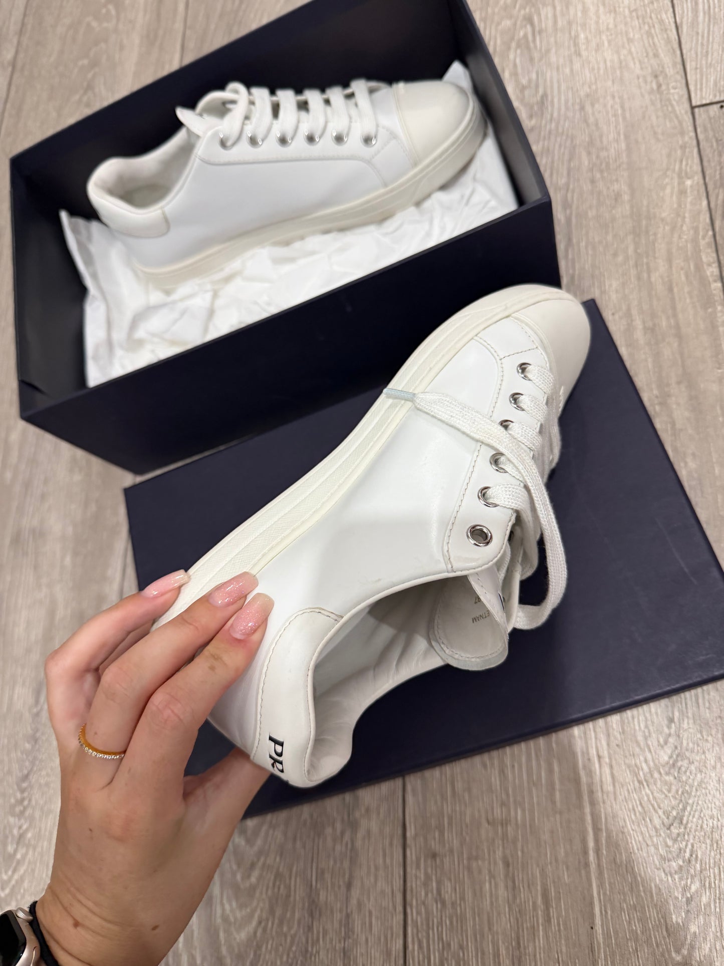 Pre-owned White Prada Sneakers, Size 37 - UK 4 (4.5)