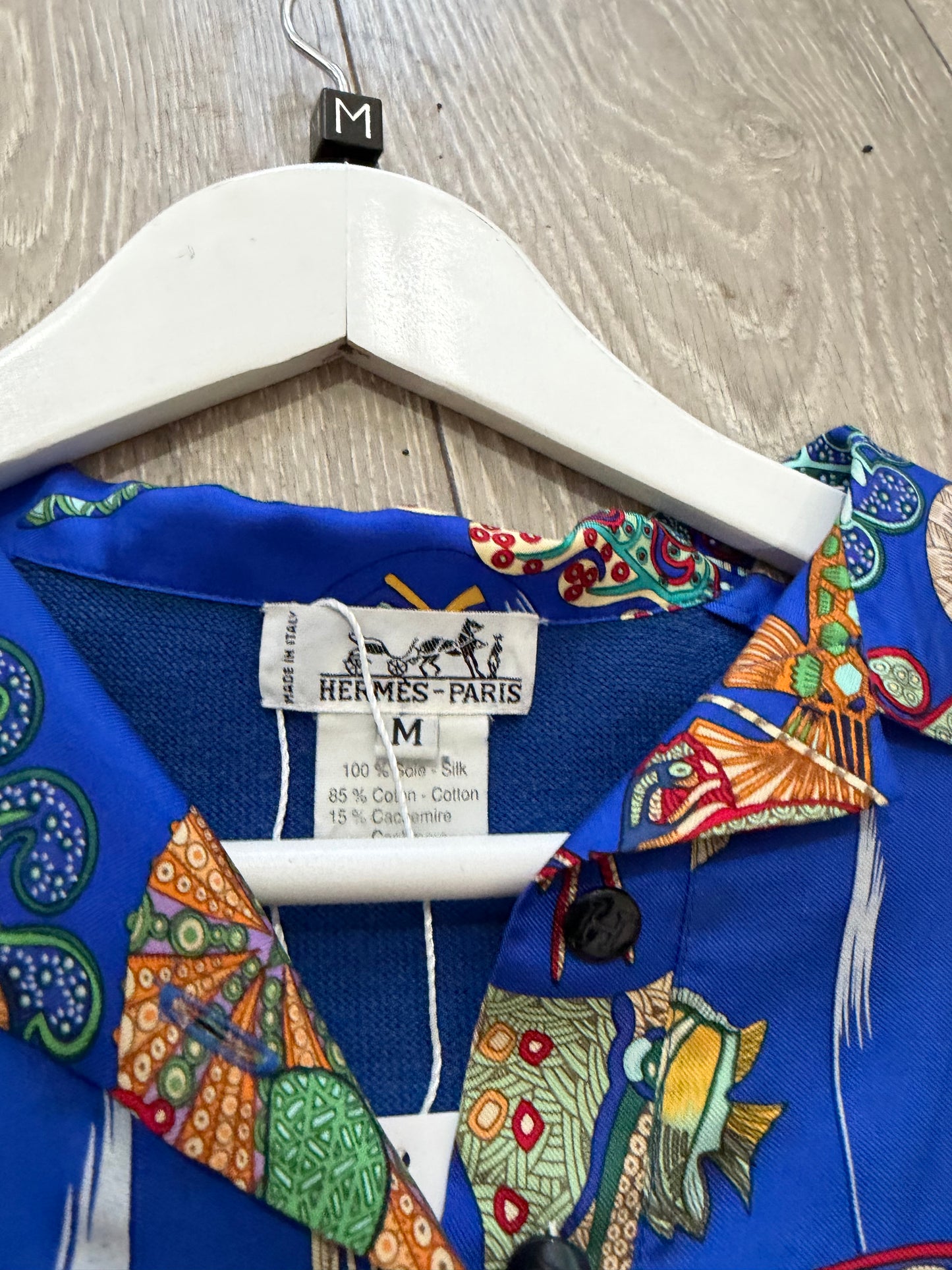 Fish Hermes Silk Blouse, Size M