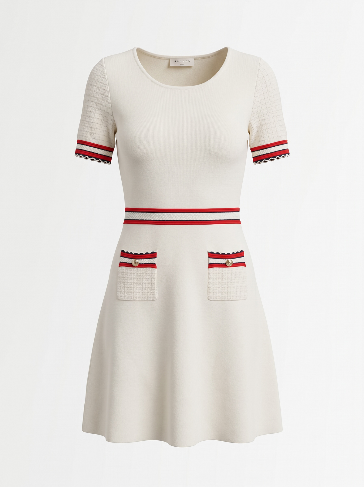 Preloved Sandro Dress White, Size 12