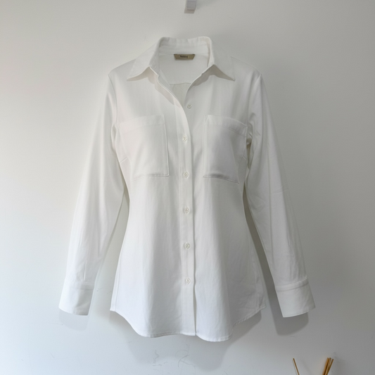 Pre-owned, Brand New White Malej Shirt, Size UK 14