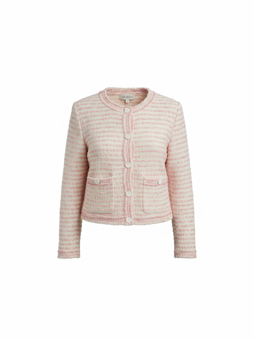 Preloved Maje Cardigan Size XS Pink and White