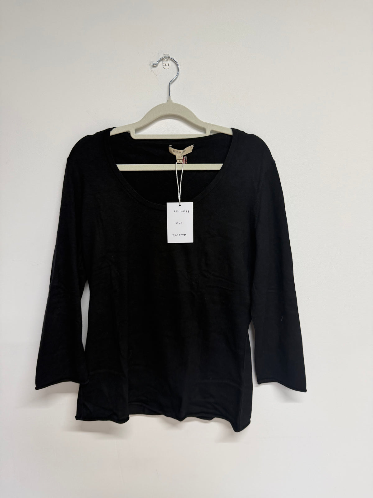 Preloved Burberry Jumper Size Large Black
