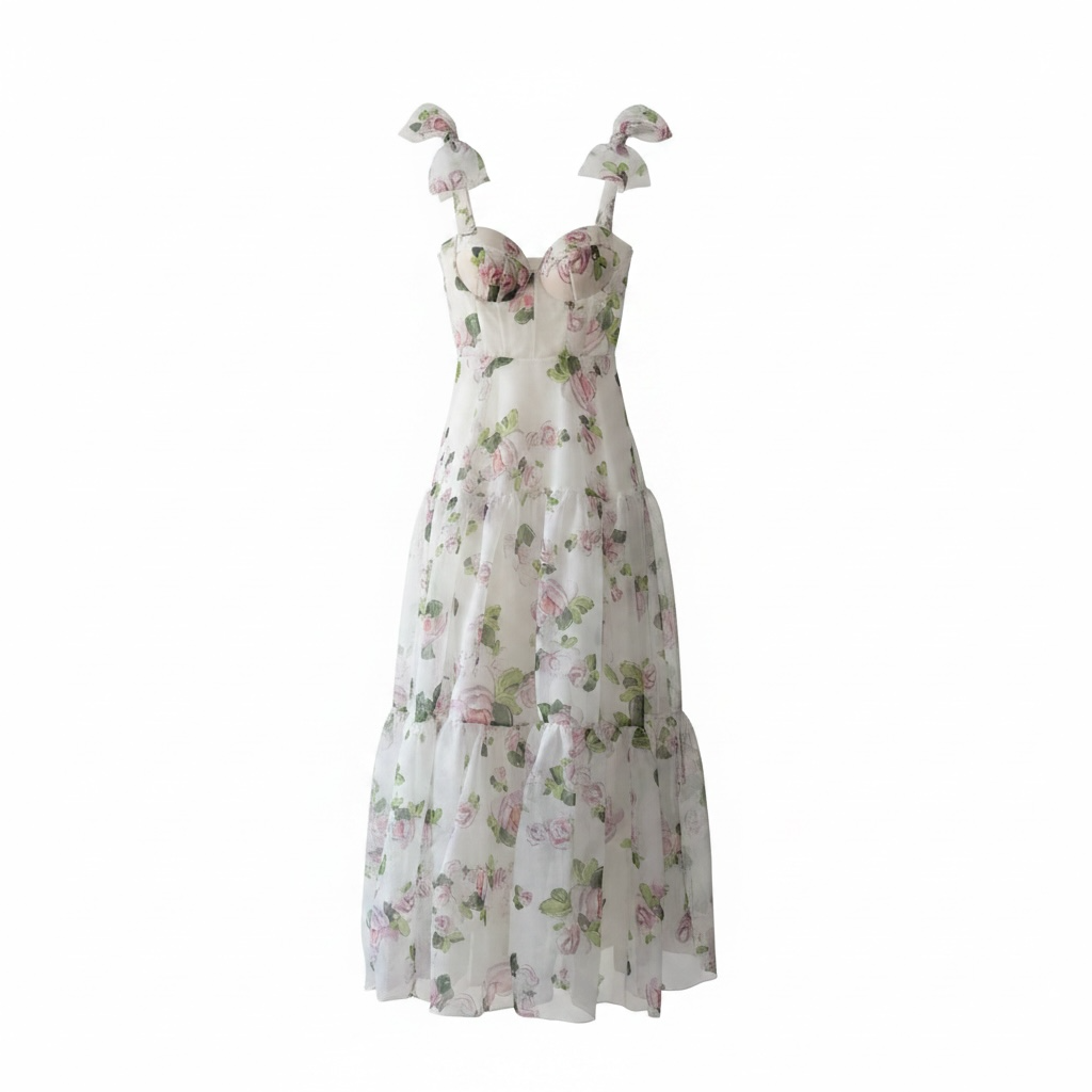 Preloved, White/Floral Its Milla Dress Brand New Dress, Size L (M/L)