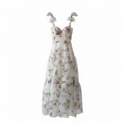 Preloved, White/Floral Its Milla Dress Brand New Dress, Size L (M/L)