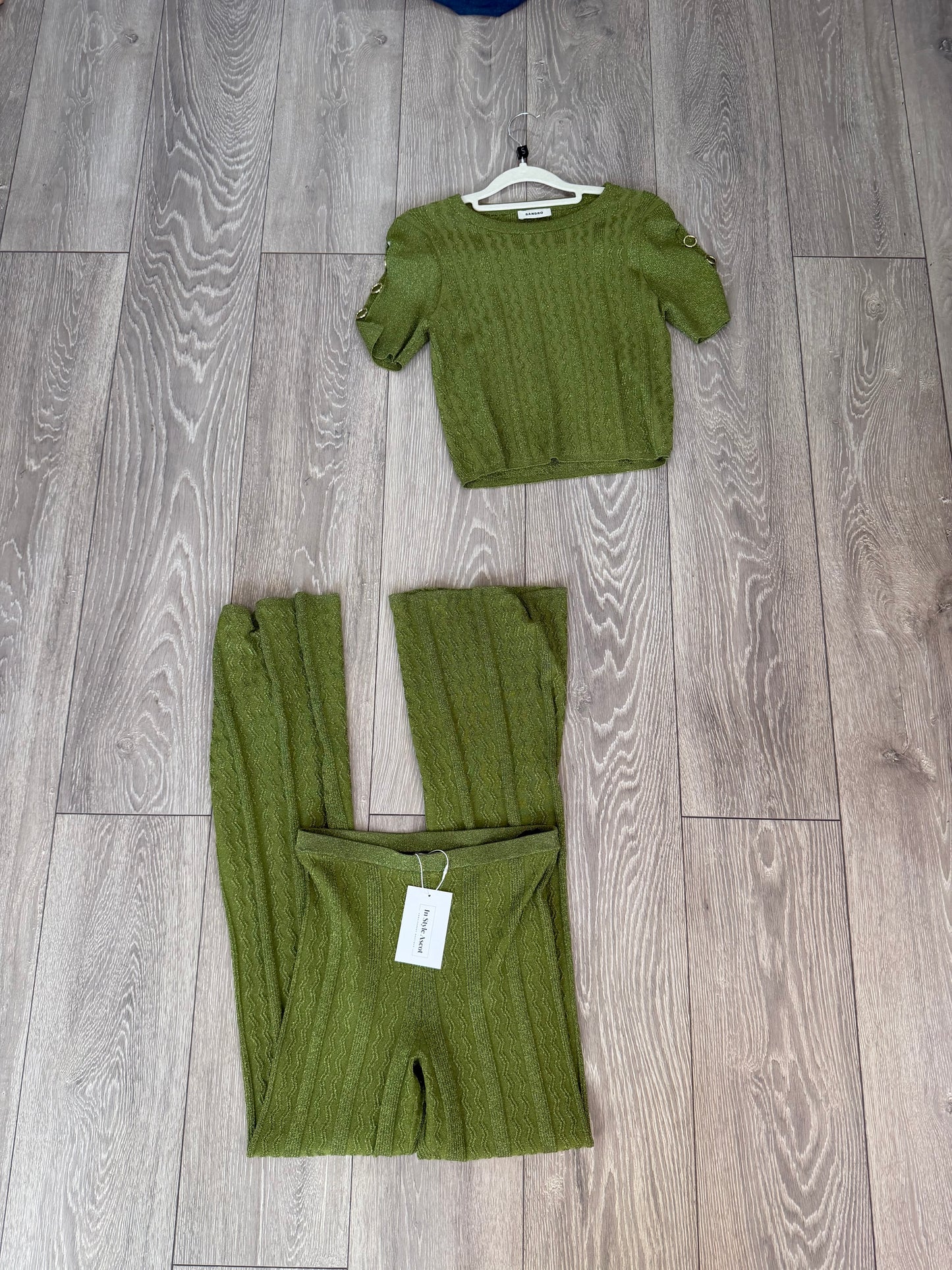Preloved Green Sandro Co-Ord, Size 10