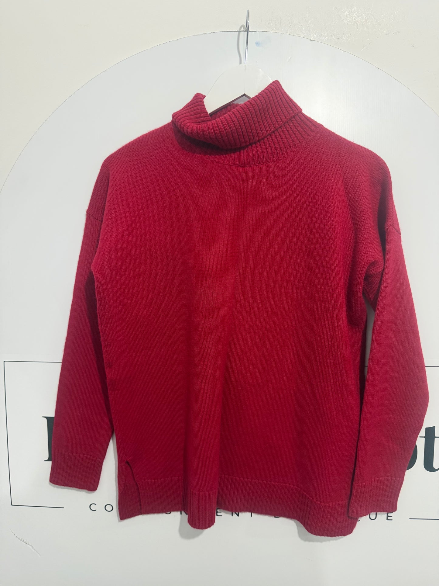 Red Baukjen Roll Neck, Size S