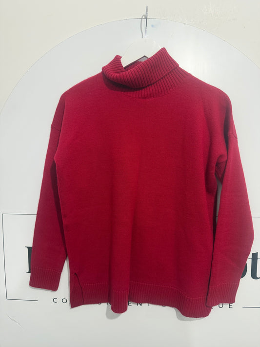 Red Baukjen Roll Neck, Size S