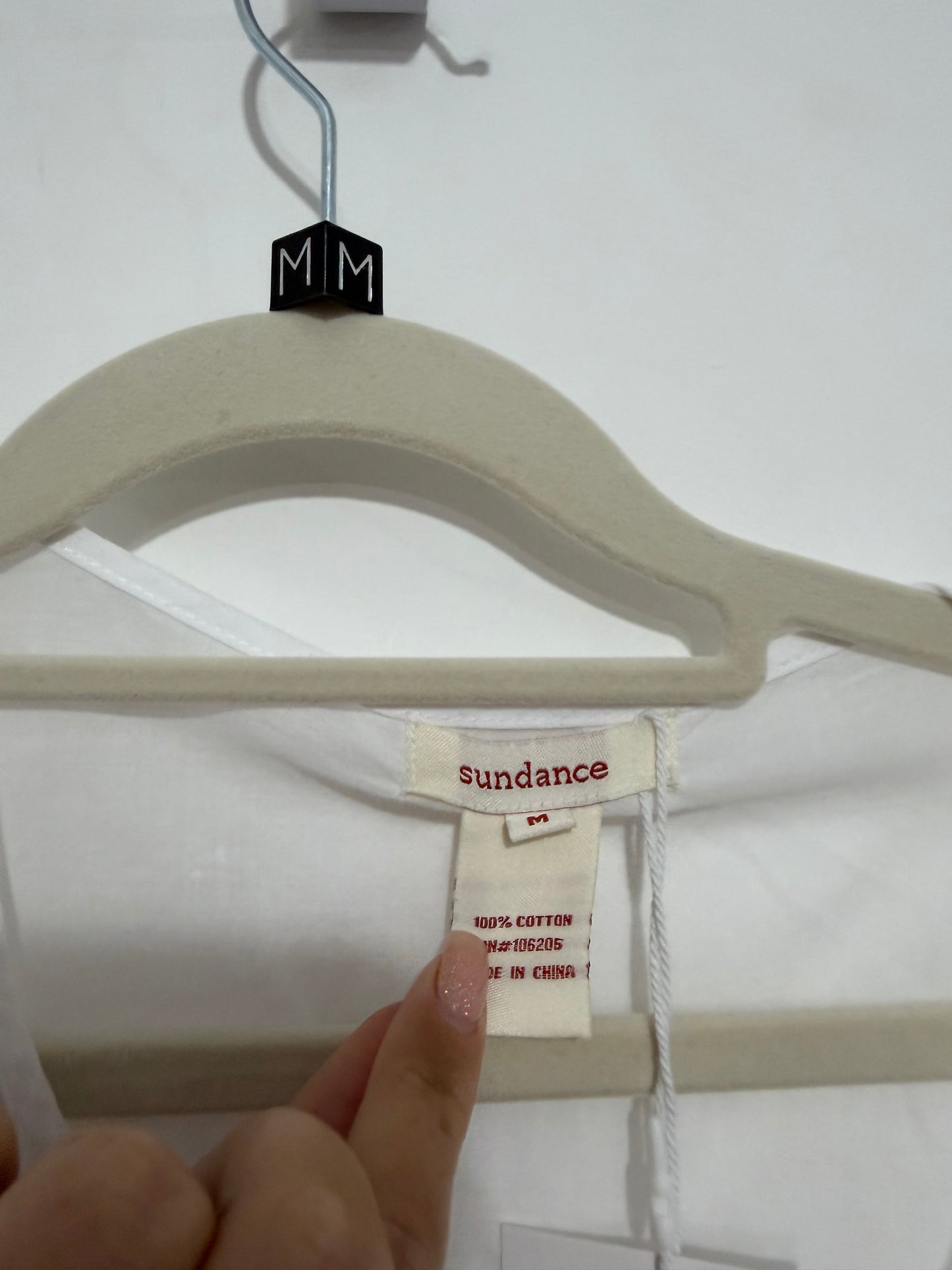 Pre-owned, White Sundance Blouse, Size M