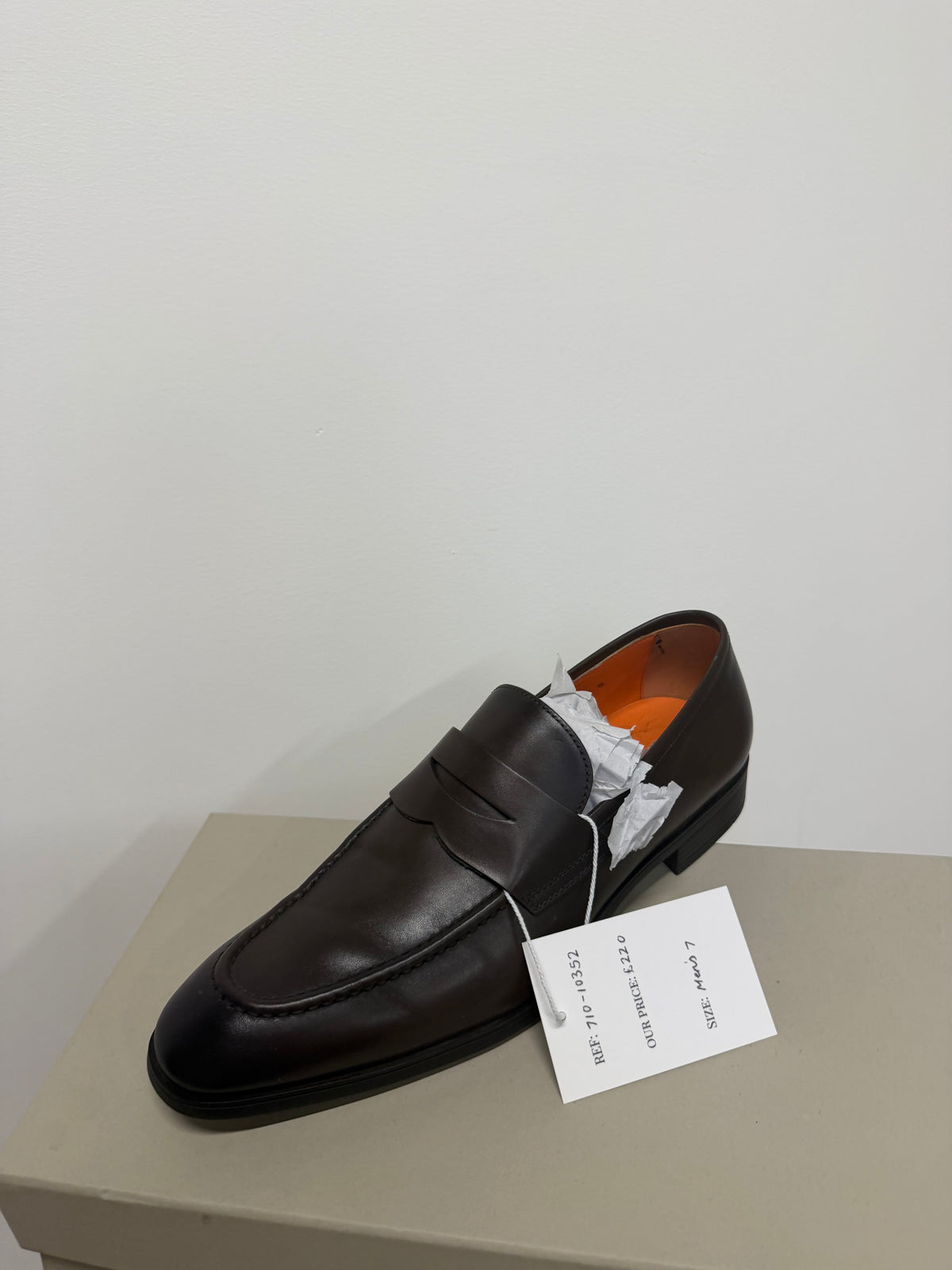 Preloved Santoni Loafers Size Men's 7 Dark Brown