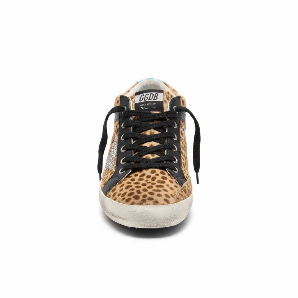 Leopard Pony Hair Golden Goose Sneakers, Size 6 (39)