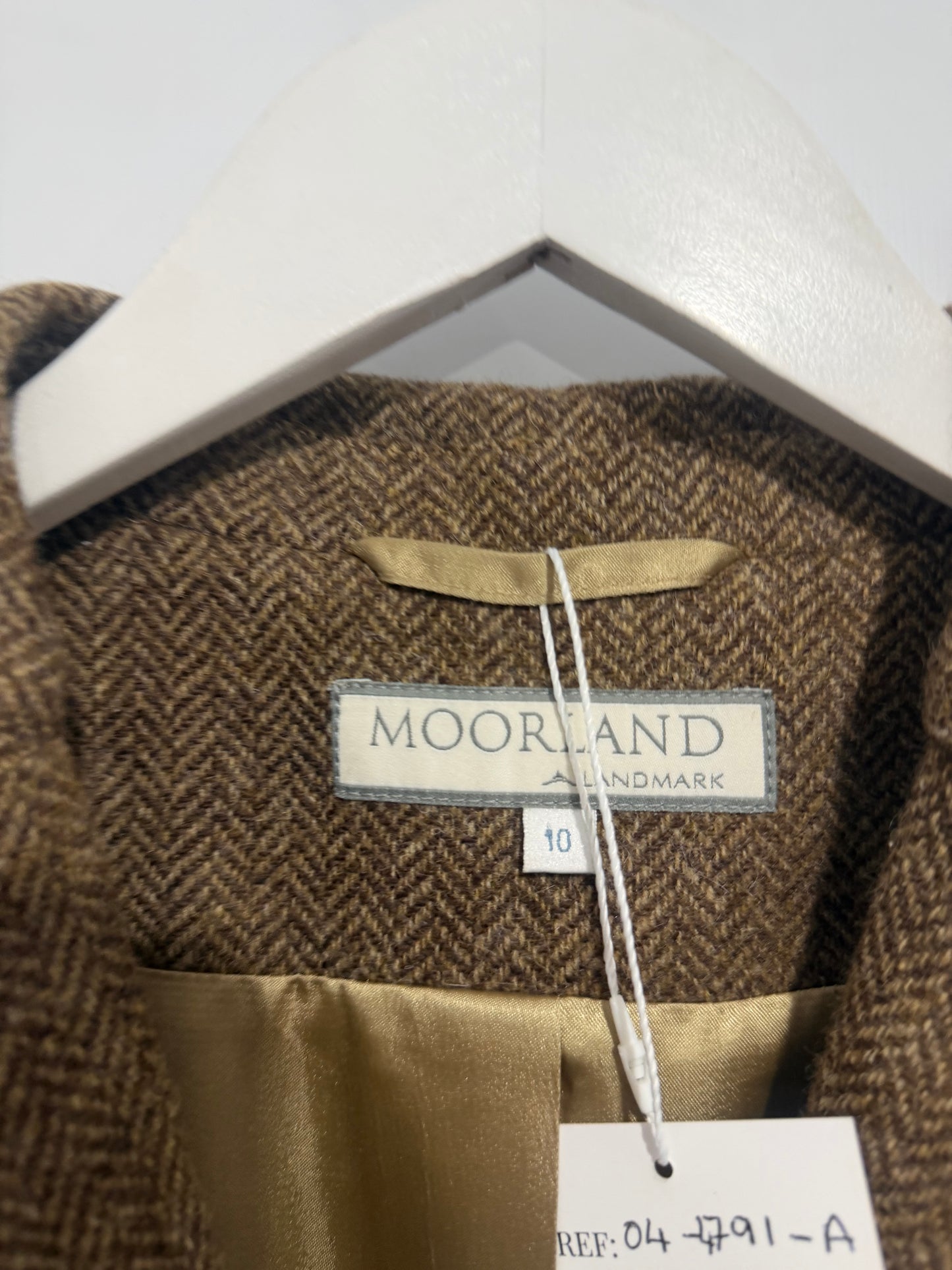 Herringbone Moorland Long Coat, Size 10