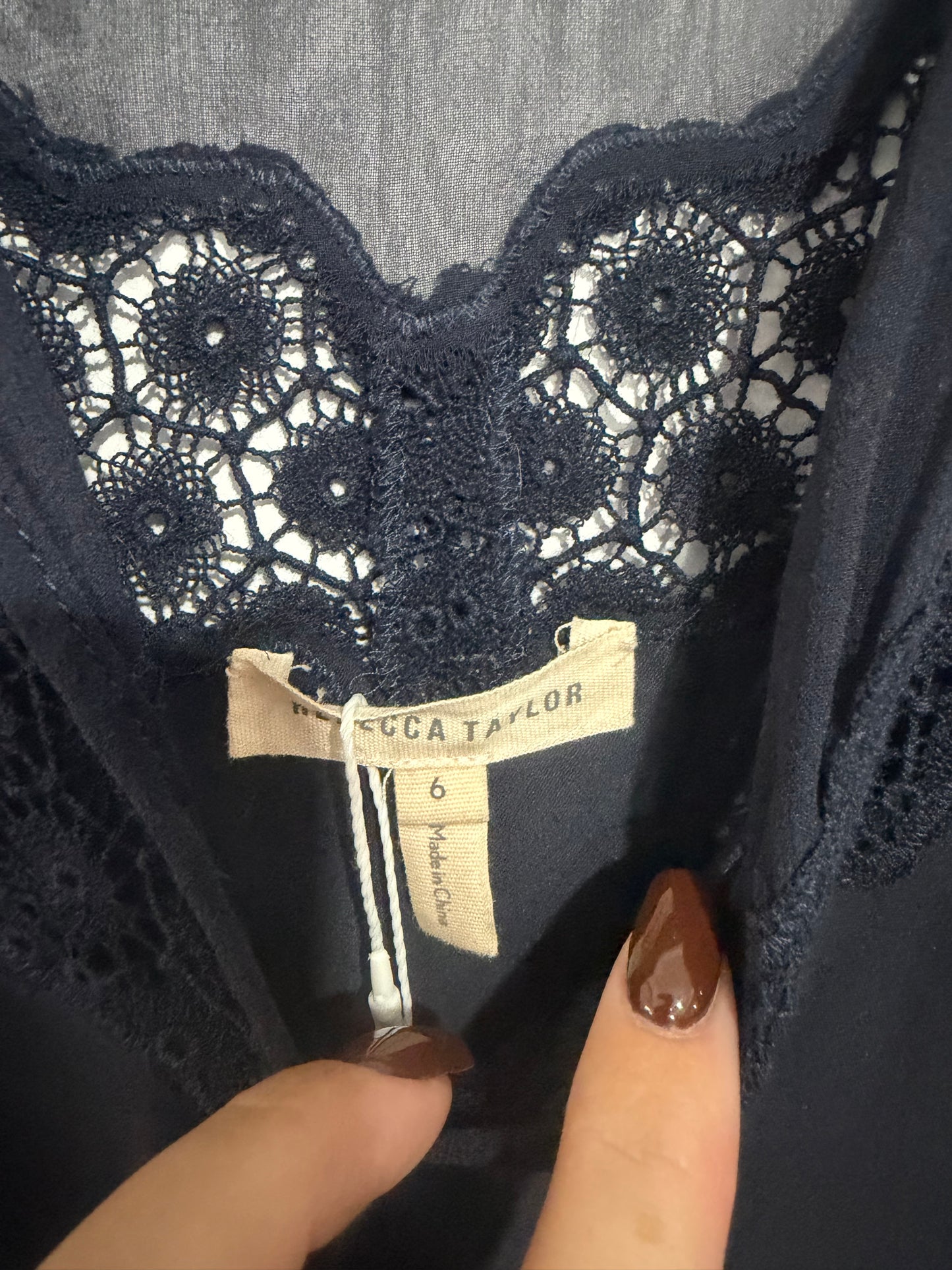 Navy Rebecca Taylor Blouse, Size 10