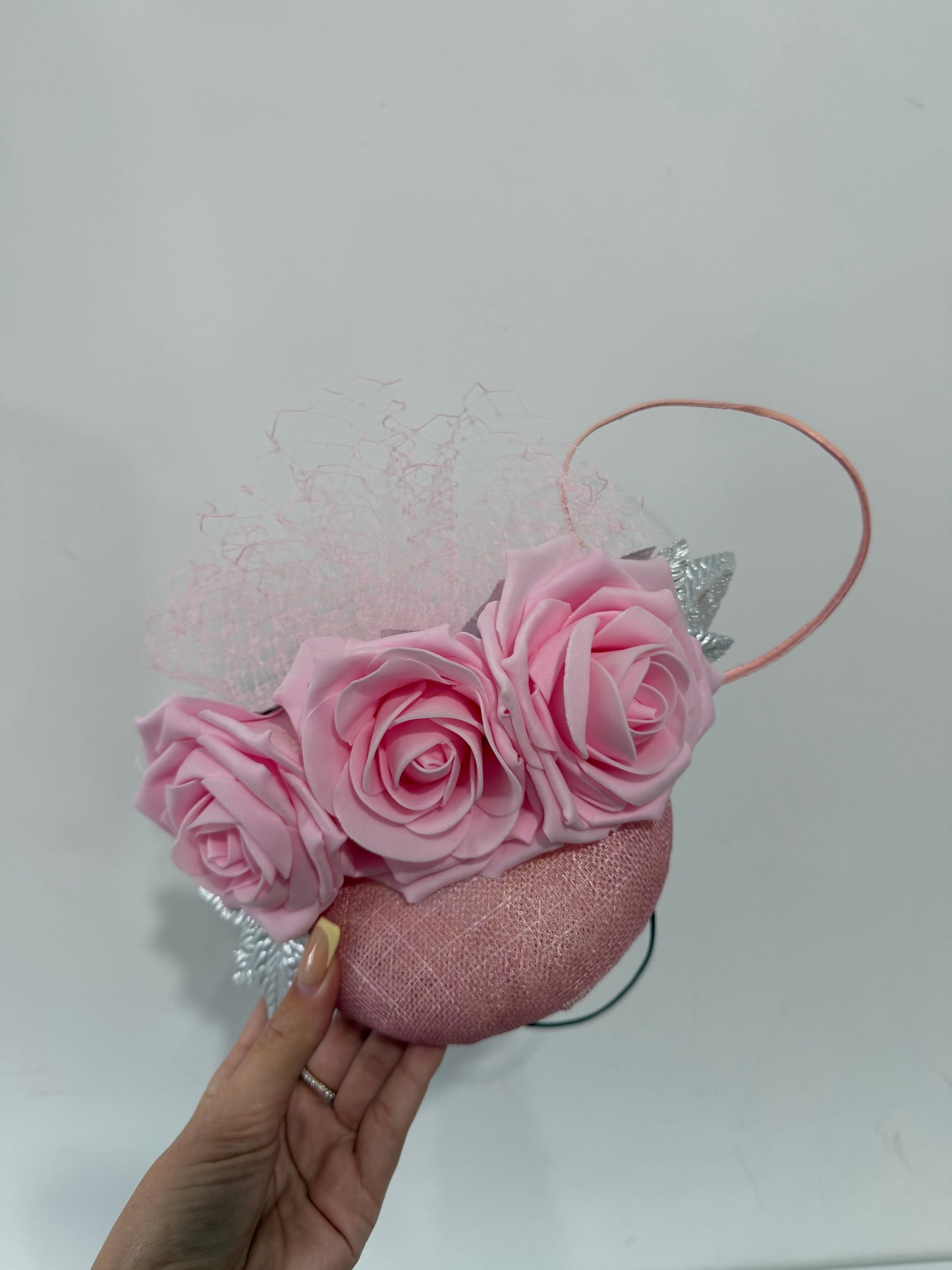 Preloved Pink and Silver Ascot Fascinator