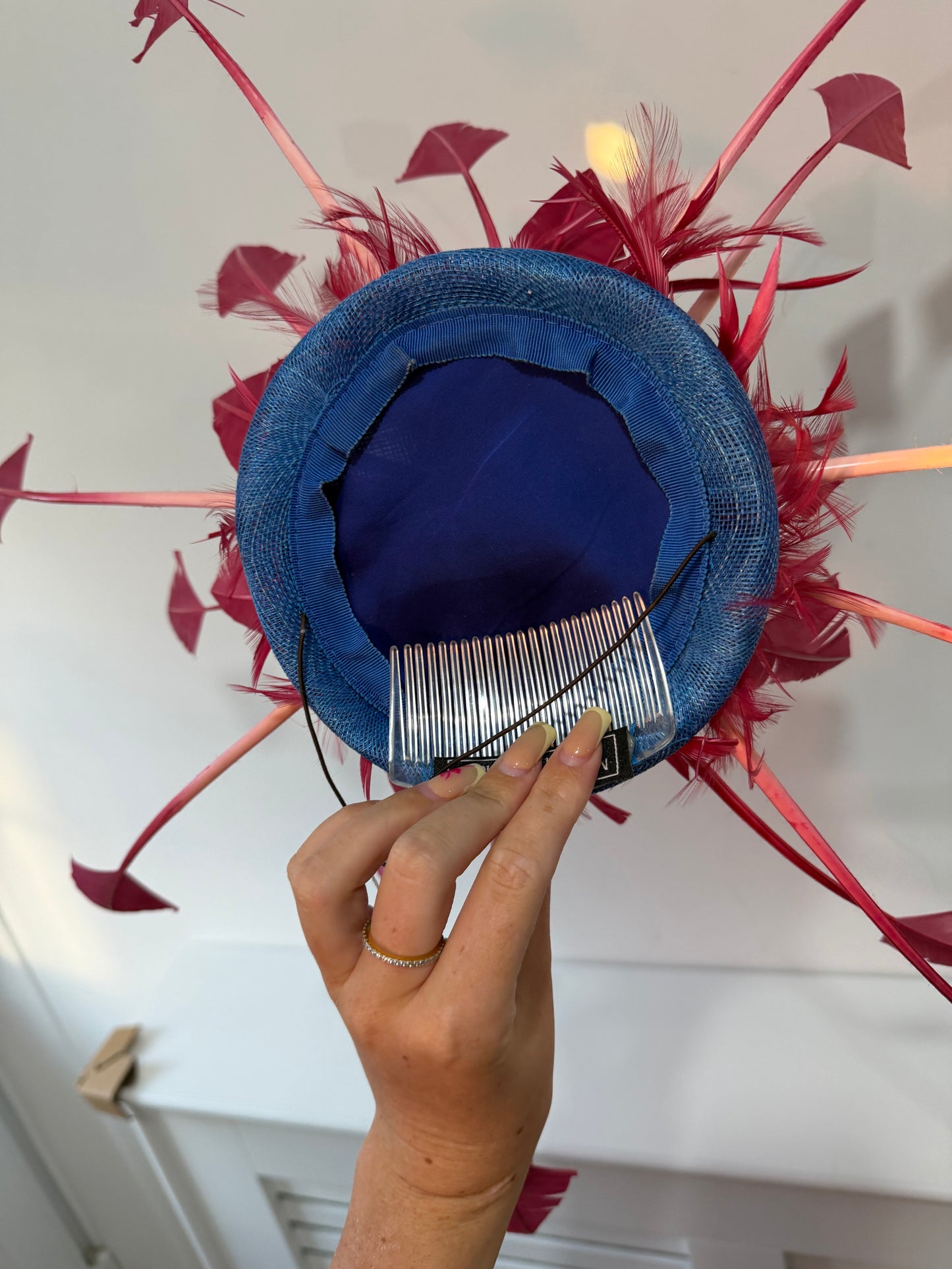 Preloved, Pink and Blue ilda di vico Hat, Ascot