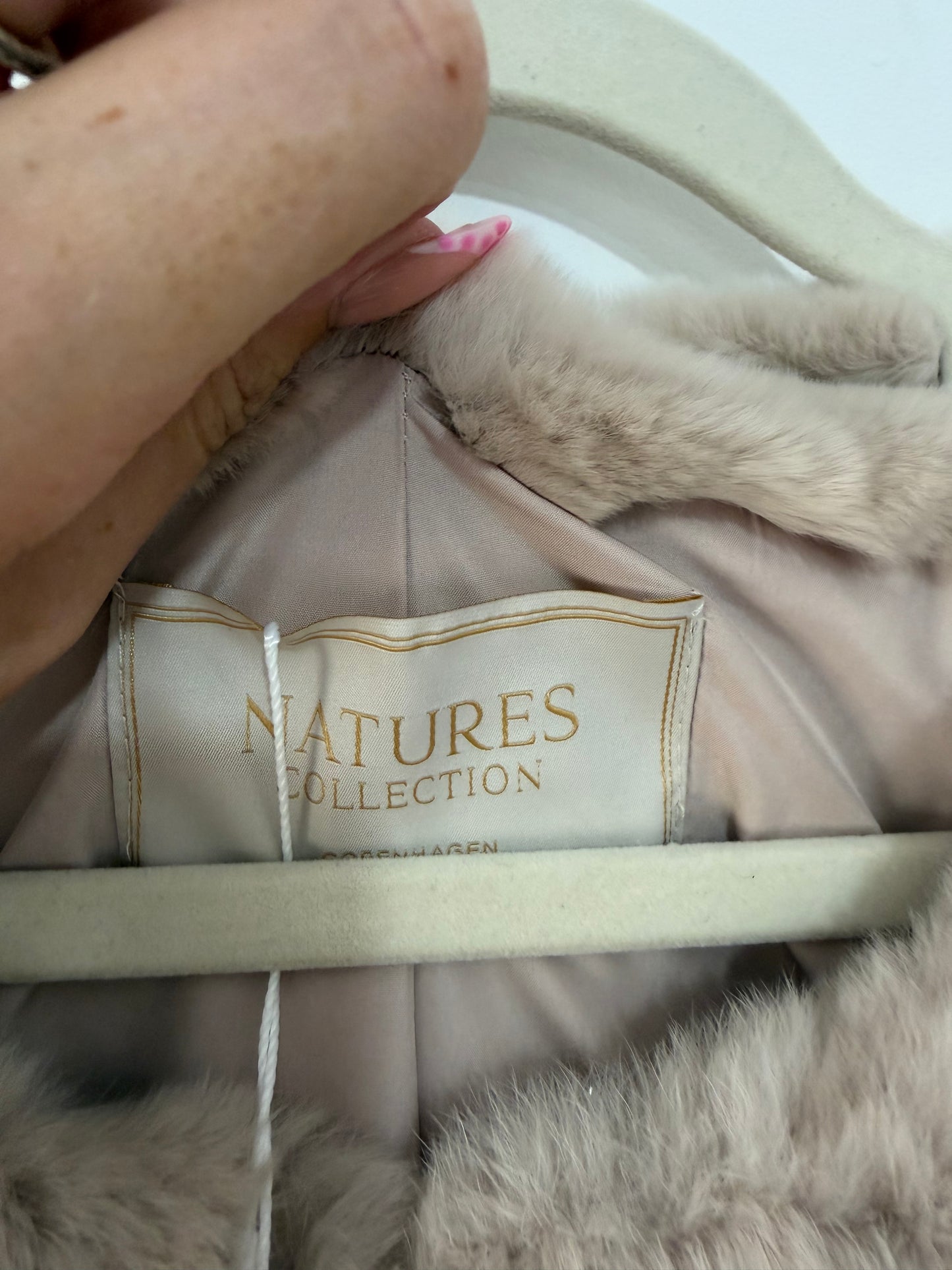 Taupe Natures Collection Rabbit fur jacket, Size small