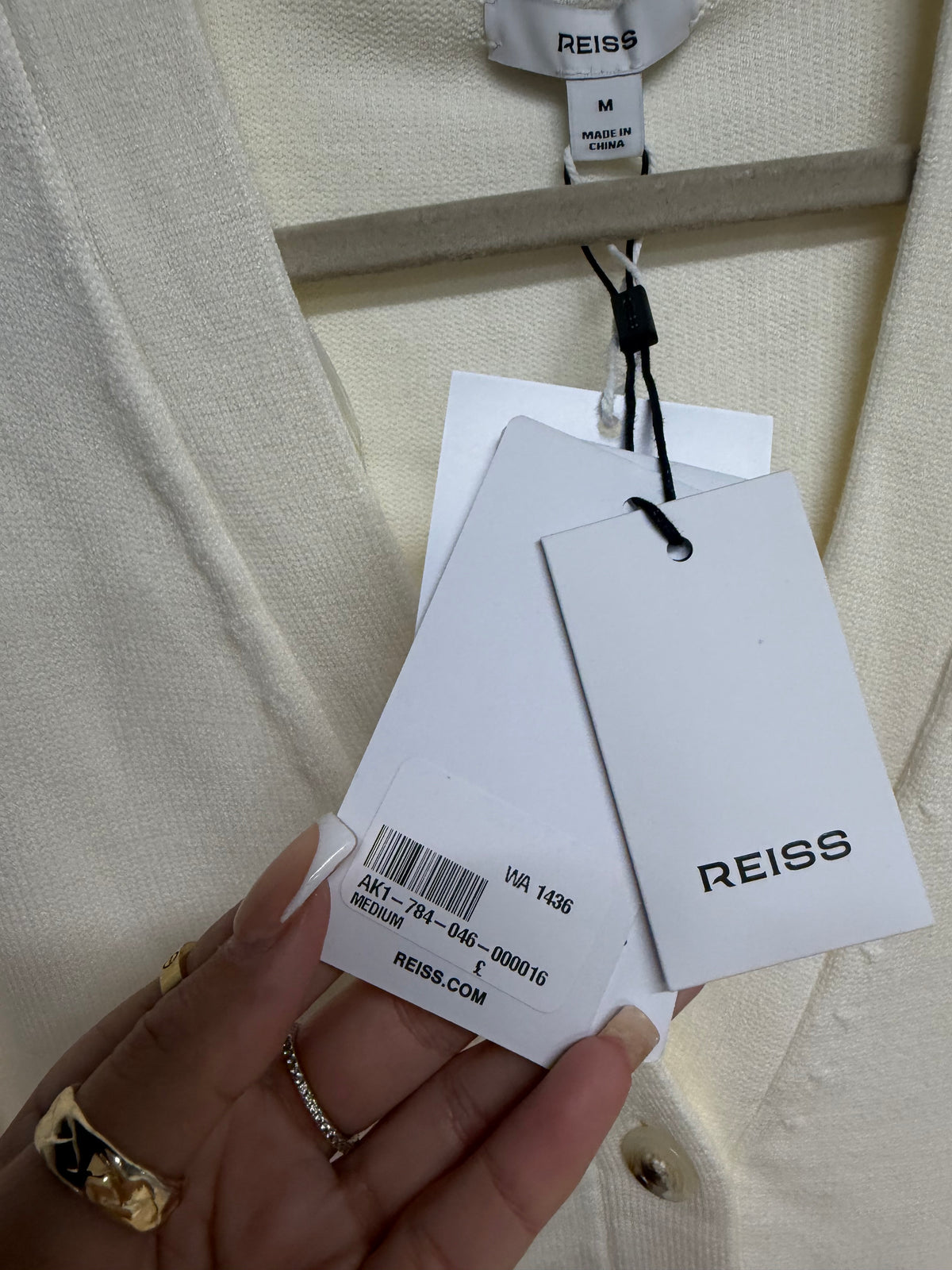 BNWT Reiss Cardigan Size Medium White