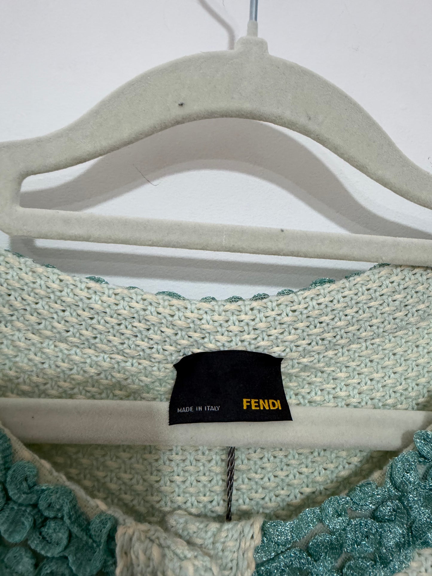 Preloved BNWT Fendi Cardigan Size 8 Mint Green