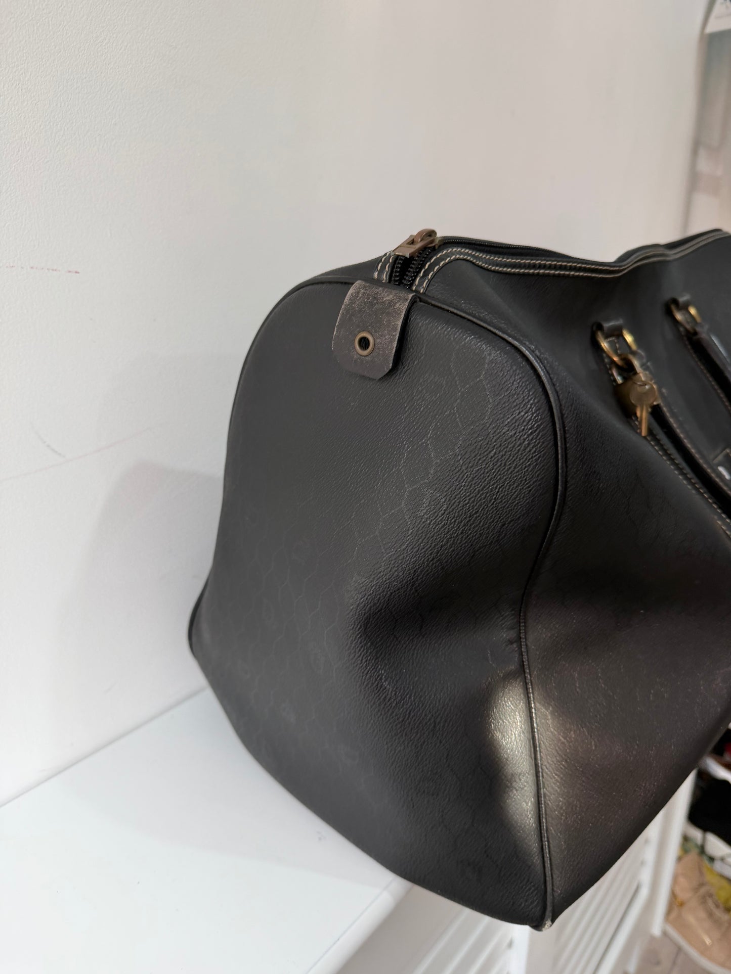 Preloved, Black Honeycombe Christian Dior Keepall Holdall Duffle Bag, 55