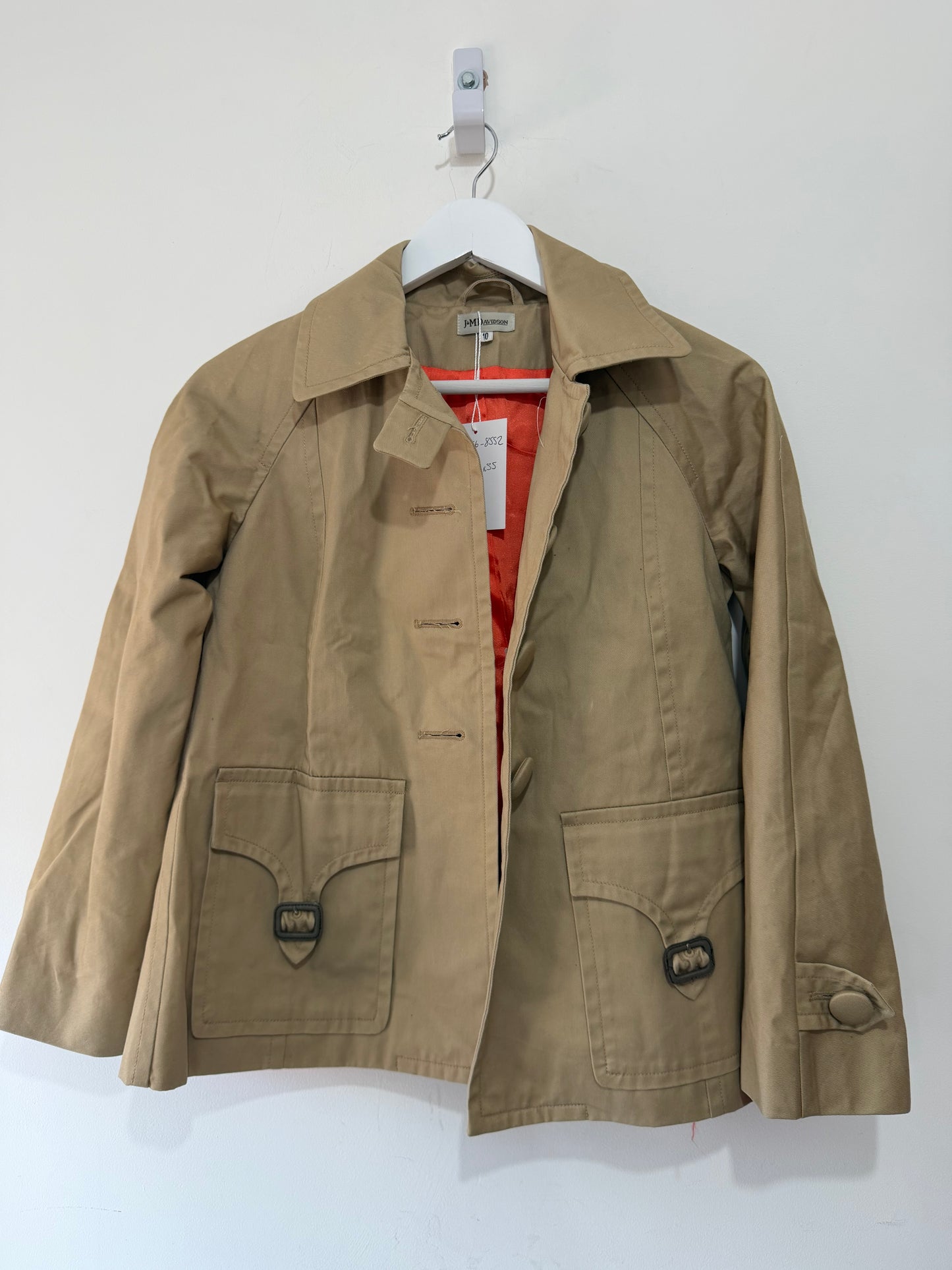 Pre-owned beige J&MDavidson Jacket, Size 10