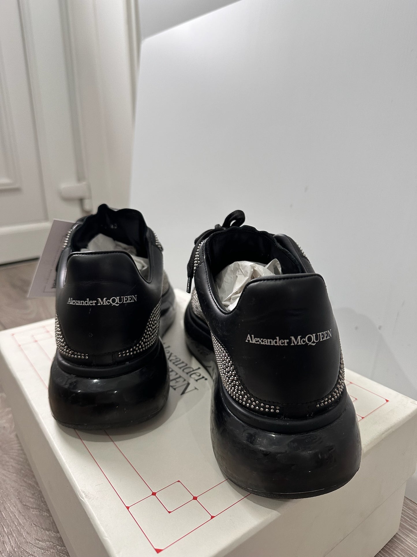 Black/Silver Alexander Mcqueen Trainers, Size 43