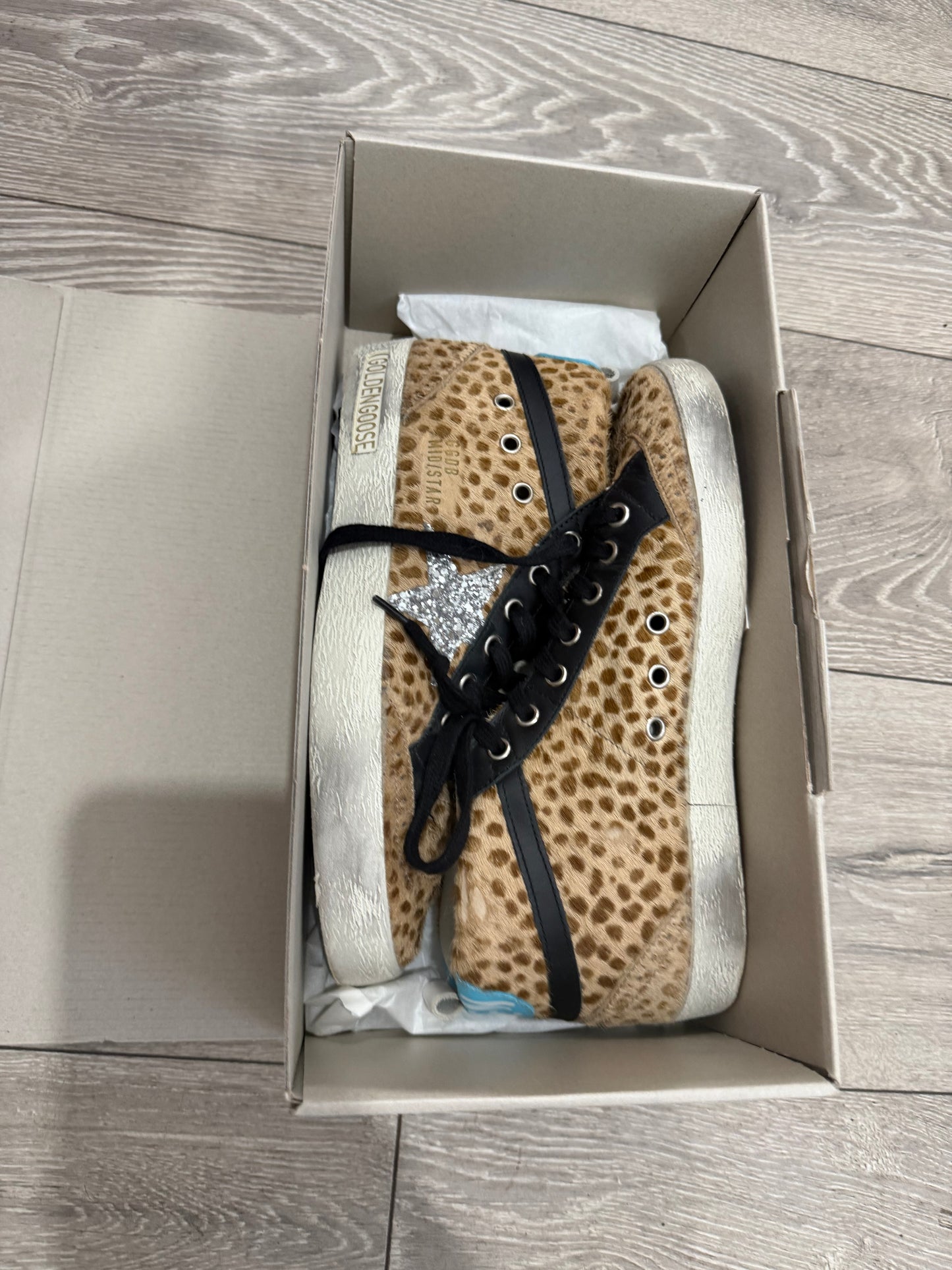 Leopard Pony Hair Golden Goose Sneakers, Size 6 (39)