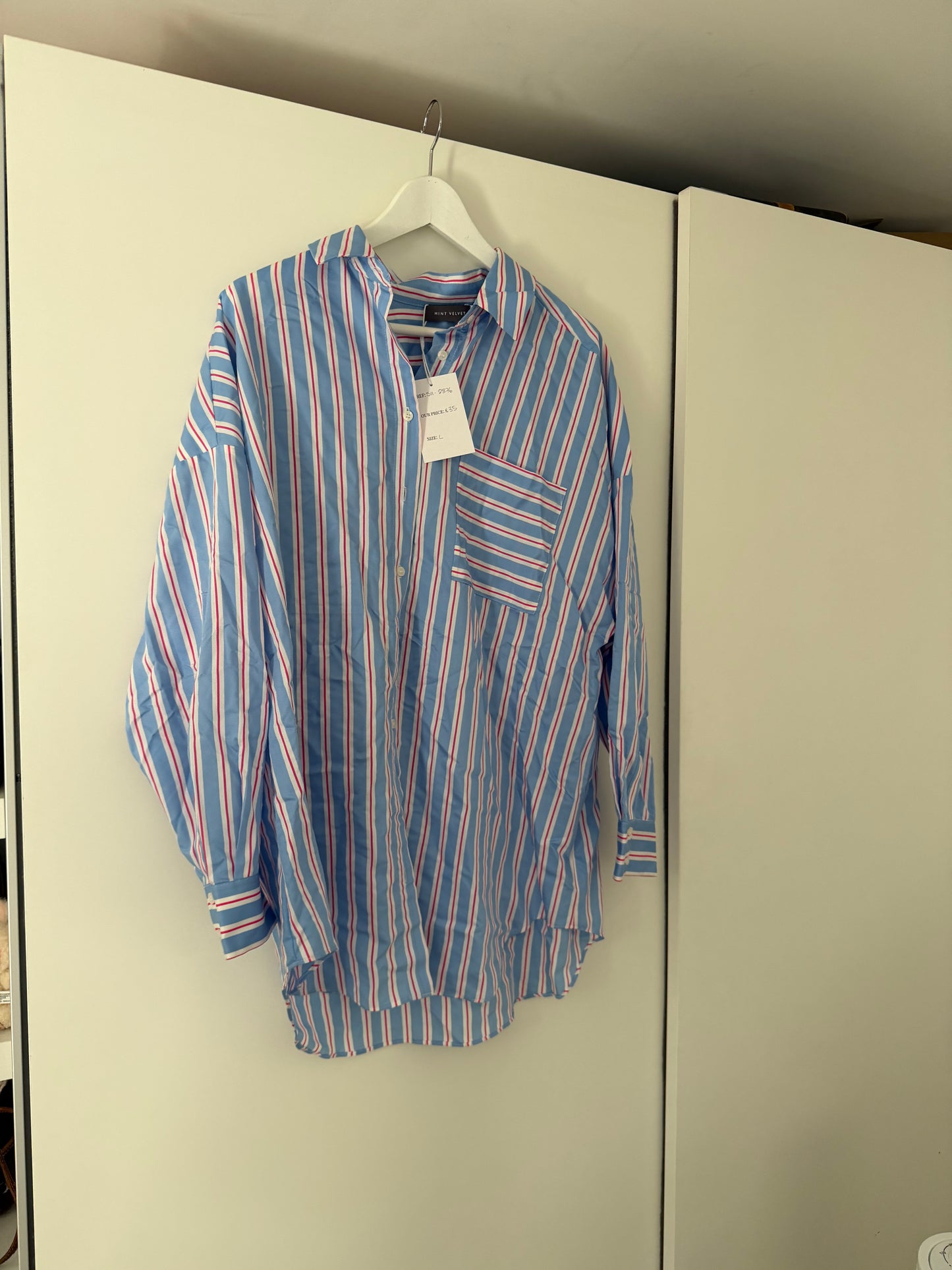Pre-loved Striped Blue Mint Velvet Blouse, L