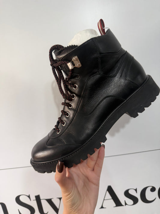 Black Bally Biker Boots, Size 41