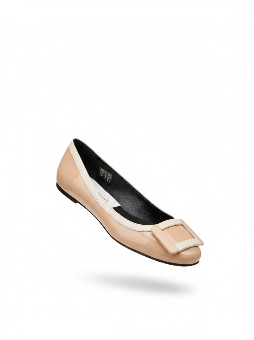 Preloved Roger Vivier Ballet Flats EU 39 - UK 6 Beige/White