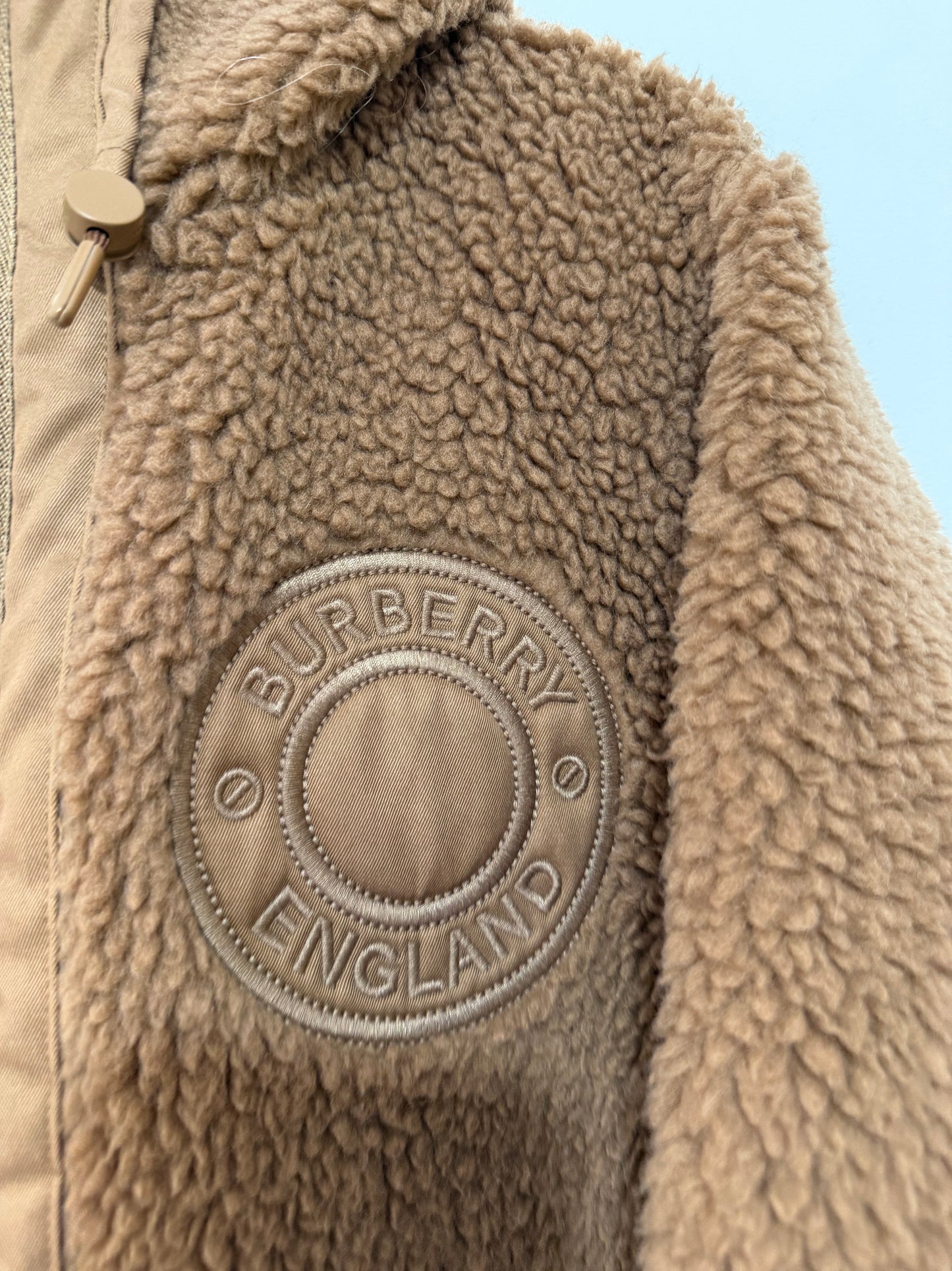 Preloved Burberry Teddy Coat Size 10 Camel