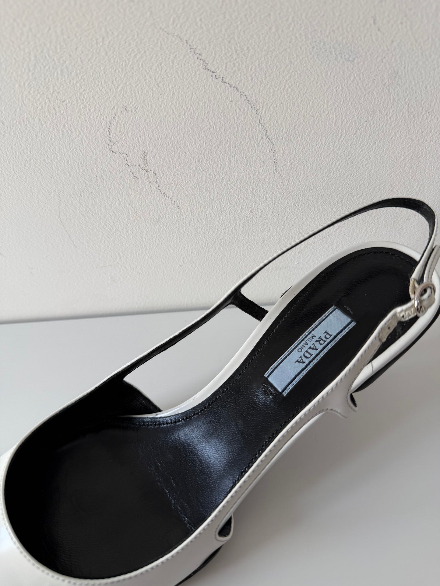 Preloved, White Prada Heels, Size 7-40