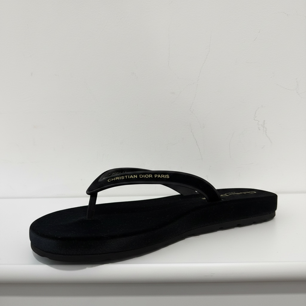 Pre-owned, NEW, Black Christian Dior Sandals, Size 41 (UK 7.5/8)