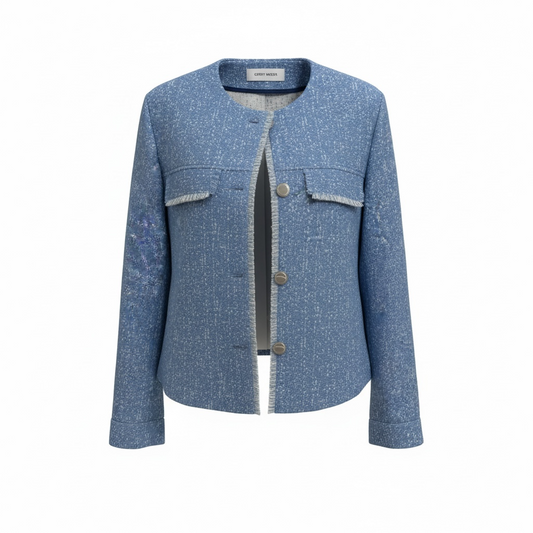 Pre-owned blue Gerry Webber Tweed Jacket, Size 16