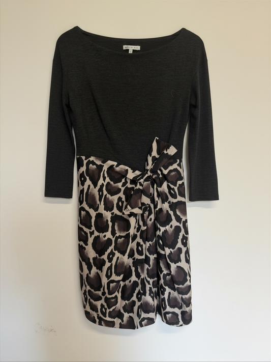 Preloved Paule Ka Dress 42 Grey and Leopard Print