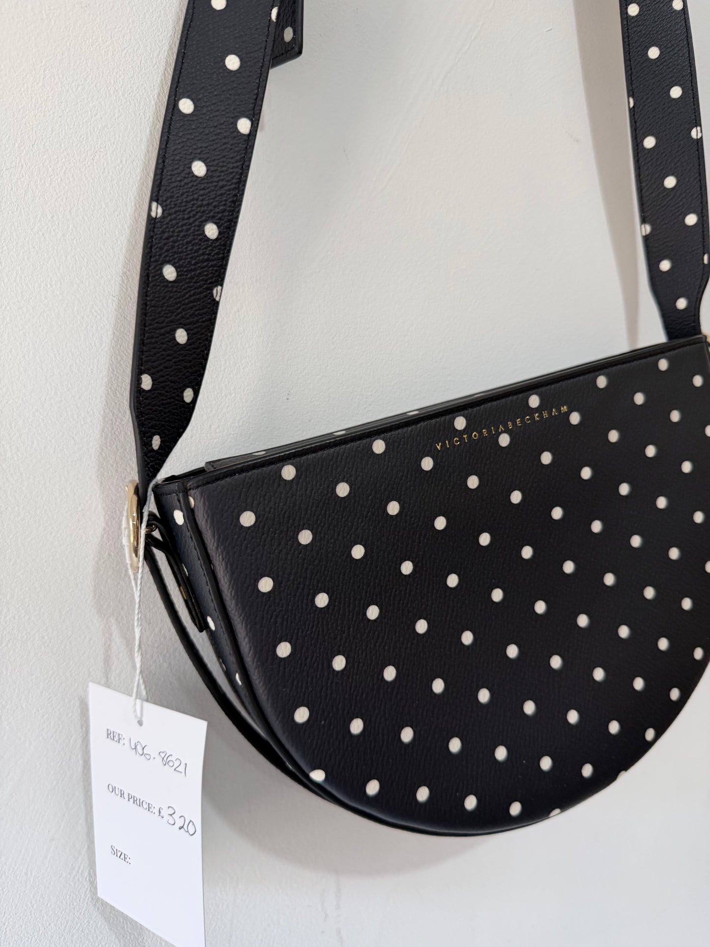 Preloved Black Polka Dot Victoria Beckham Handbag